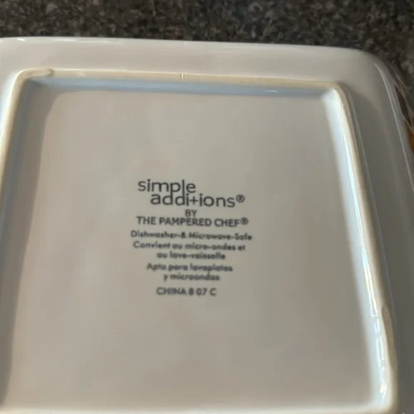 Pampered Chef Set of 2 Tiles Small Square Plates - Picture 5 of 7